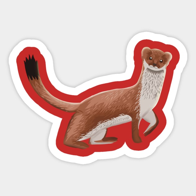 Stoat-ally awesome Sticker by NeonWrenArt